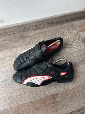 Vintage PUMA Y2K 00's Archives Moto Black Leather speed cup