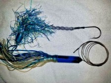 Rigged High Speed Wahoo Trolling Lure Single Hook Blue Silver Flash Fishing