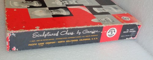 VINTAGE 1961 GANINE SCULPTURED GOTHIC CHESS SET NO. 1475 SALON EDITION COMPLETE - Picture 4 of 10