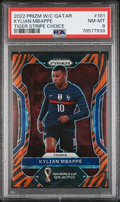 2022 Panini Prizm World Cup Kylian Mbappe #101 Tiger Stripe Choice