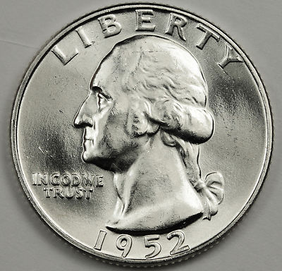 1952-d Washington Quarter.  Nice B.U.  86752   (Inventory A)