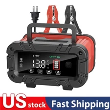 Portable 10A 12V/24V Car Battery Charger for Automotive Use w/ Smart Protection