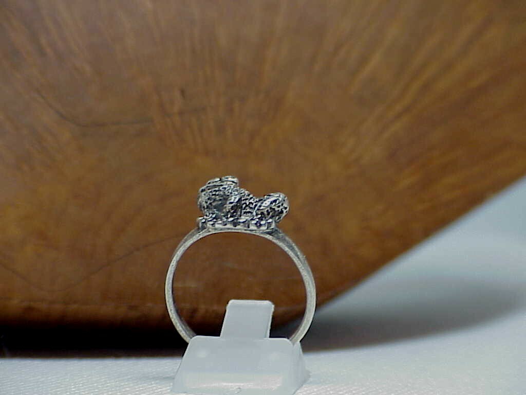 Sterling Silver Frog Ring Handmade Solid Band Sz … - image 4