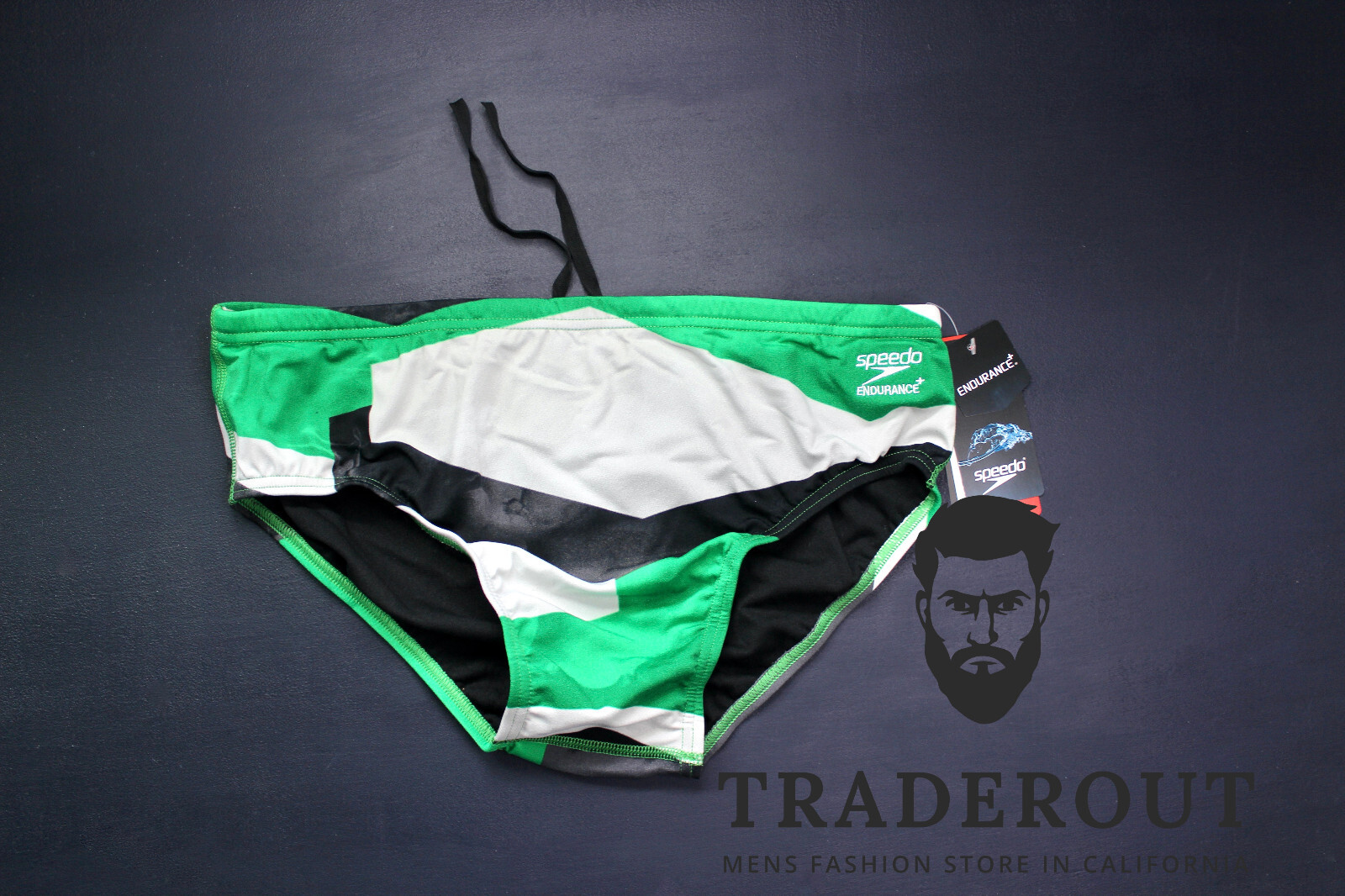 Speedo Men green grey team Endurance+ swim Brief Swimwear size 36 | eBay