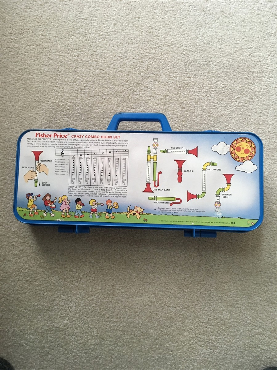 Fisher Price ~ Crazy Combo Horn Set #604 Vintage 1984 Musical Toy