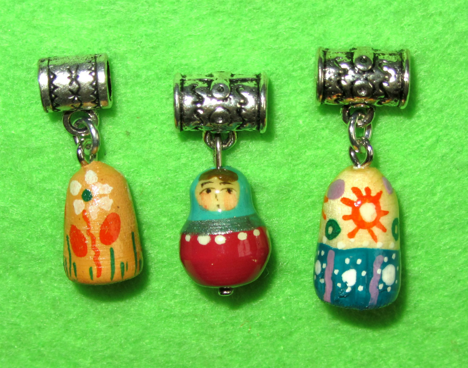 Miniblings Matroschka Ohrringe - Handbemalte Russische Puppe Ohrhänger Aus Porzellan