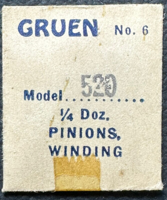 GENUINE GRUEN EB410 CAL520  1/4 DOZEN WINDING PINION WATCH REPAIR WP5