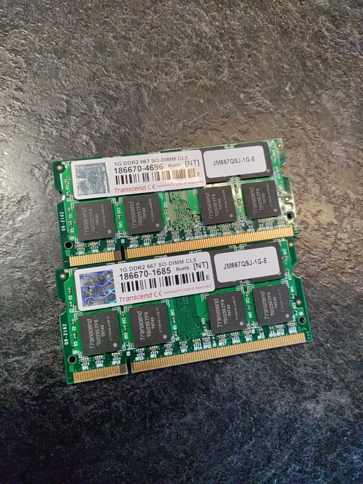2 x TRANSCEND JM667QSJ-1G-E DDR2 667 1G SO-DIMM MEMORY MODULE - Image 3 of 3