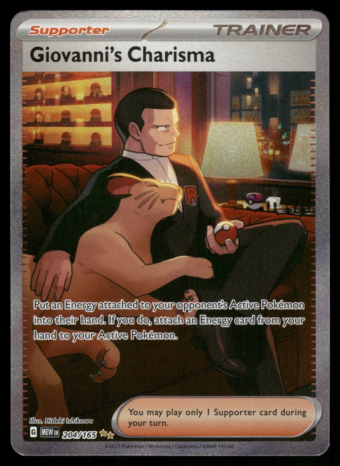 Giovanni's Charisma SIR NM 204/165 Scarlet & Violet 151 Pokemon Card