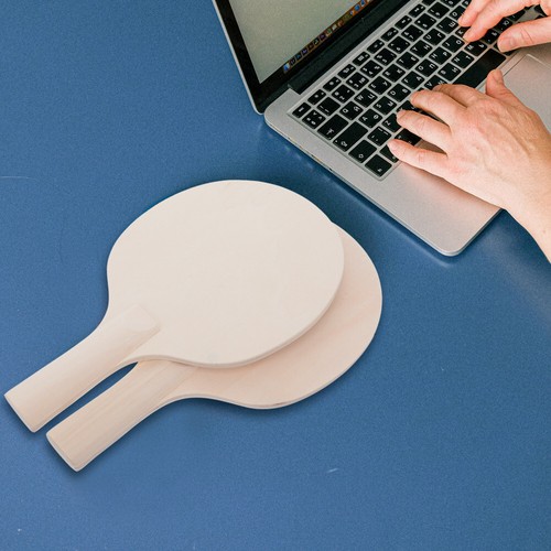 2PCS DIY Kids Table Tennis Paddles Unfinished Table Tennis Exercising Racket - 第 10/11 張圖片