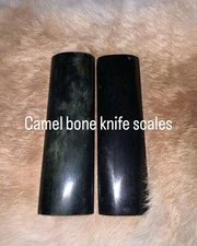 Camel Bone Knife Scales, 5”, Black, Knife Making, Handles, Crafts, Grips, 2/set