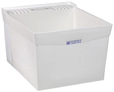 Utilatub 19W Laundry Tub, Wall-Mount, White, 20 x 24 In. - Quantity 1