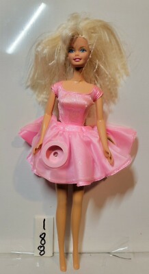 Twirlin Makeup Barbie Blonde Crimmed Hair 1997 Short Pink Dress