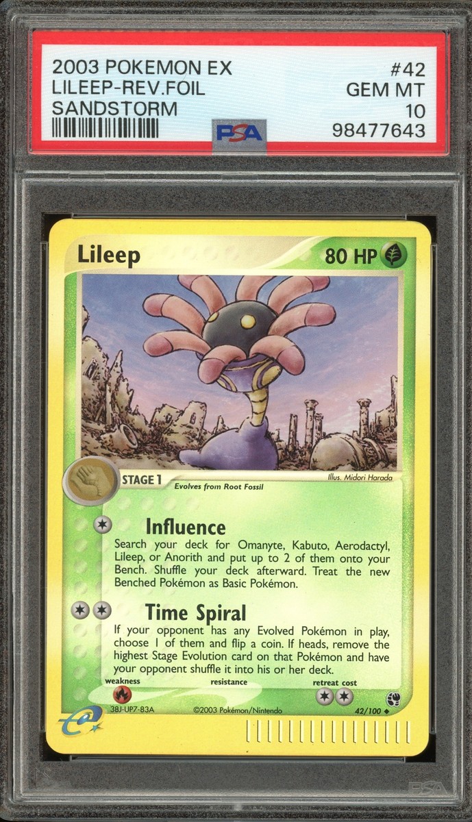 Pokemon Lileep EX Sandstorm Reverse Holo #42 PSA 10 Gem Mint | eBay