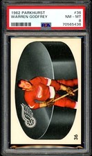 1962-63 PARKHURST HOCKEY NHL #36 Warren Godfrey PSA 8 NM-MINT Detroit Red wings