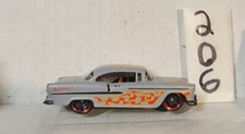 Hot Wheels 2006, 55 Chevy, Gray With Red Yellow Flames