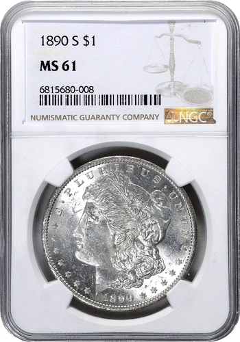 1890-S  Morgan Dollar  NGC MS61