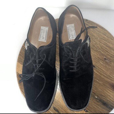 Gianni Versace Medusa Suede Black Lace Up Leather Oxford