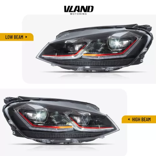 Paar Scheinwerfer Red Line Paar LED Für Volkswagen VW GOLF MK7.5 2017-2020 - Bild 8 von 16