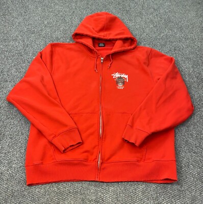 Stussy X Dover Street Market DSM World Tour Zip Hoodie Mens Stussy X Dover Street Market DSM World Tour Zip Hoodie Mens
