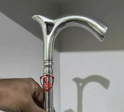 Bastón táctico de aluminio para caminar el notable mango en V hecho a mano regalos de Navidad Foto 2 de 4