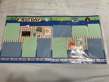 First Day 2-12 x 12 premade scrapbook pages