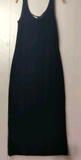 DKNY Vintage 90s Black Full Velvet Maxi Dress Sleeveless Formal Made In USA Sz M