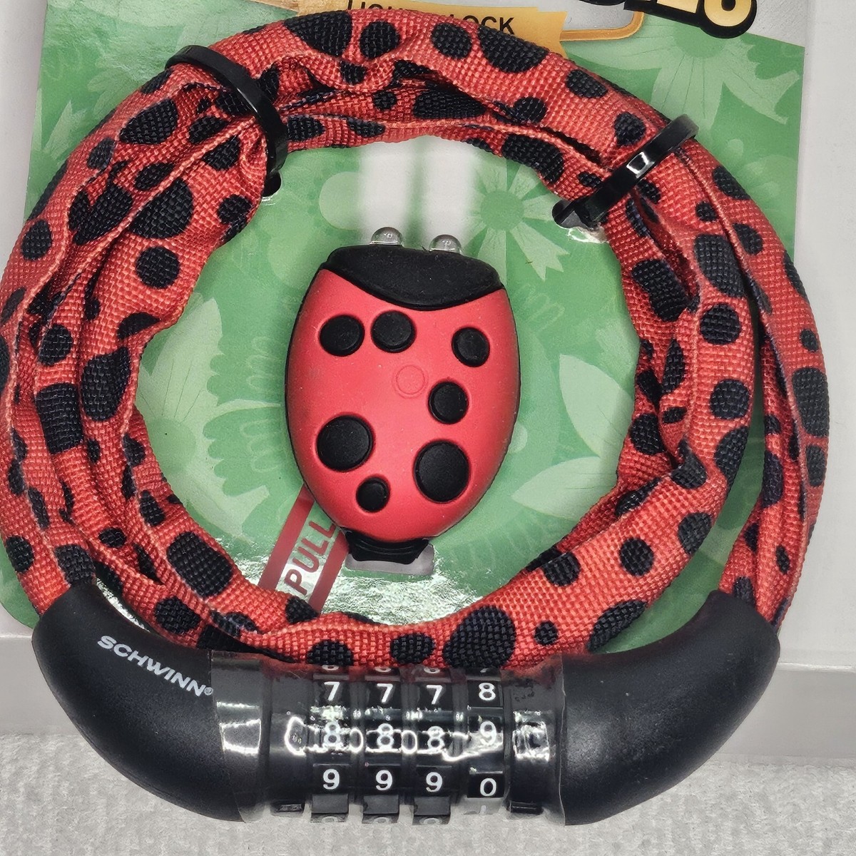 Schwinn Bike Lock With Light Bright Buddies Lady Bug Red