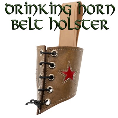 Star Ledergürtel Holster für A Viking Trinken Hupe Mjolnir Pagan Mittelalterlich