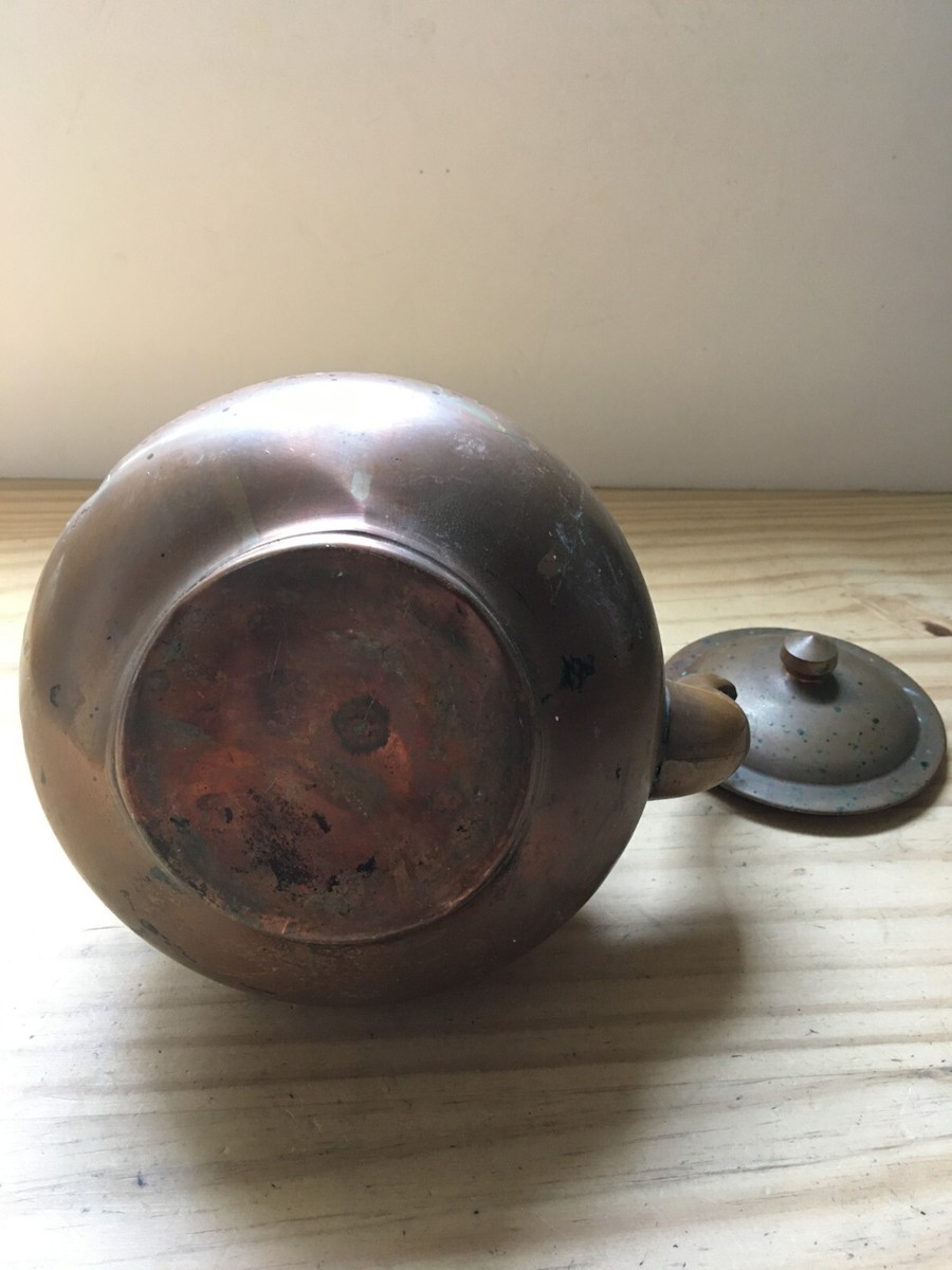 Vintage 1960s Tapiol Copper Tea Kettle w/ Wood handle Made in