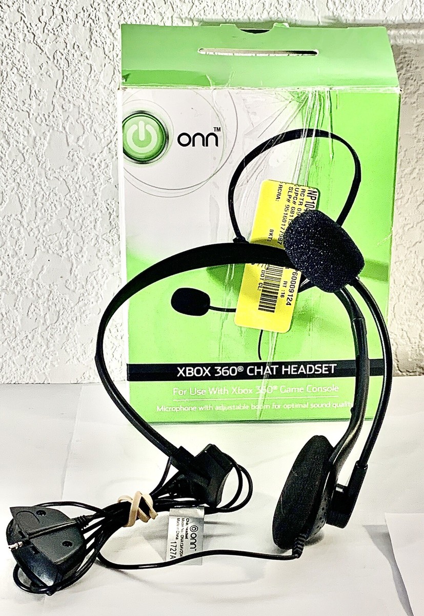 Xbox 360 Gaming Chat Headset Controller Onn Mic Mute Controls Black  Wired