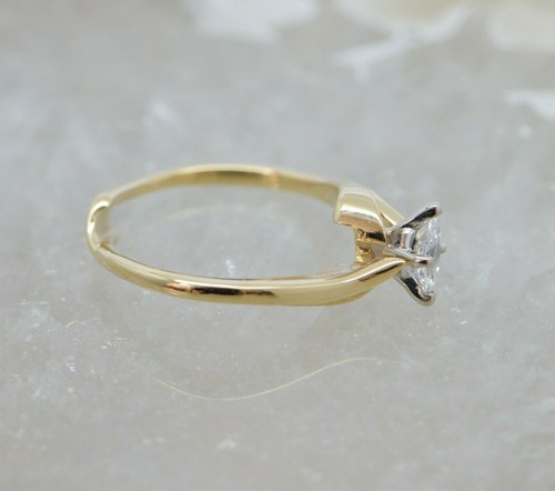 14K YG Diamond Marquise Ring, 1/3 ct HSI 1Size 5.25 Circa 1980 - Bild 3 von 7