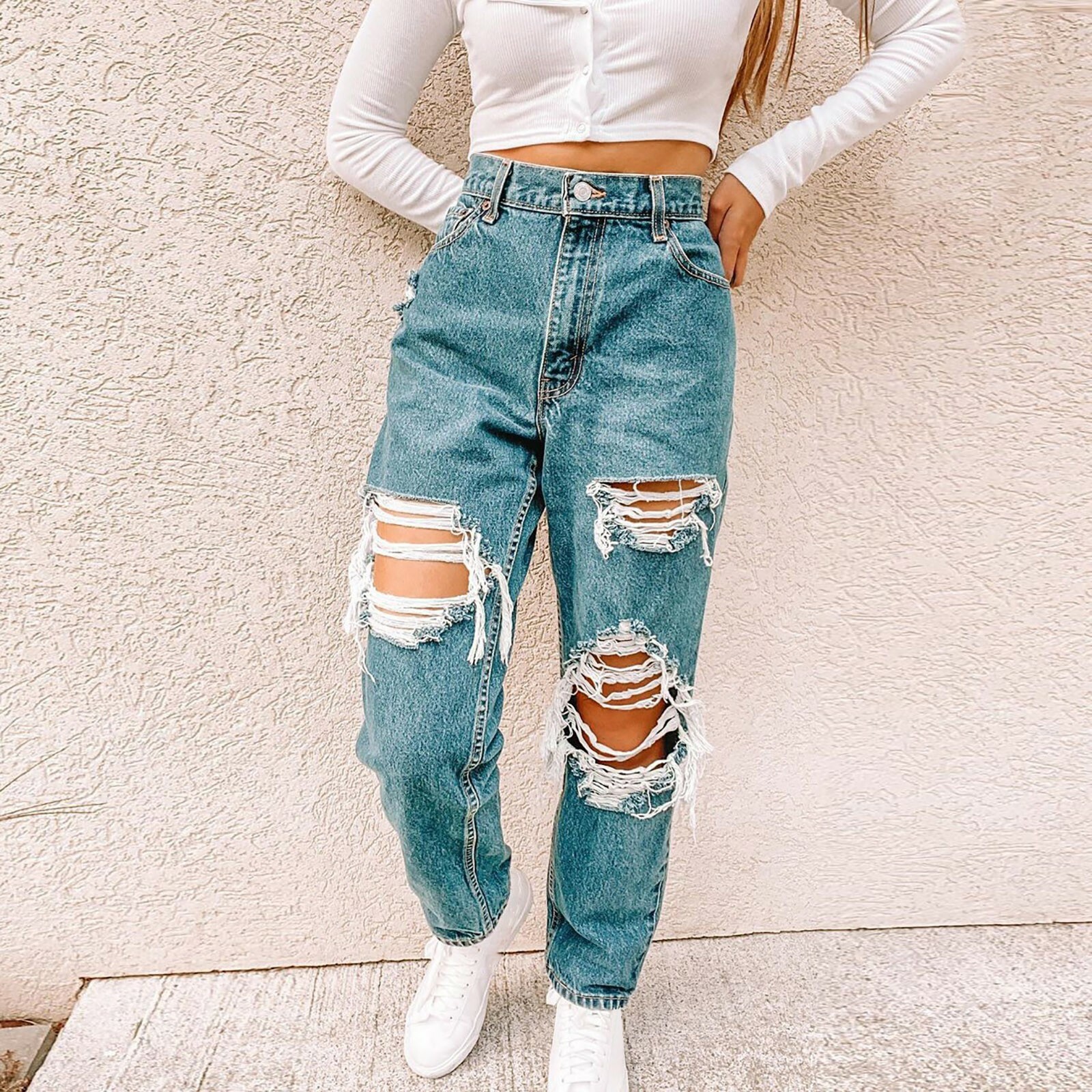 patched jeans outfit