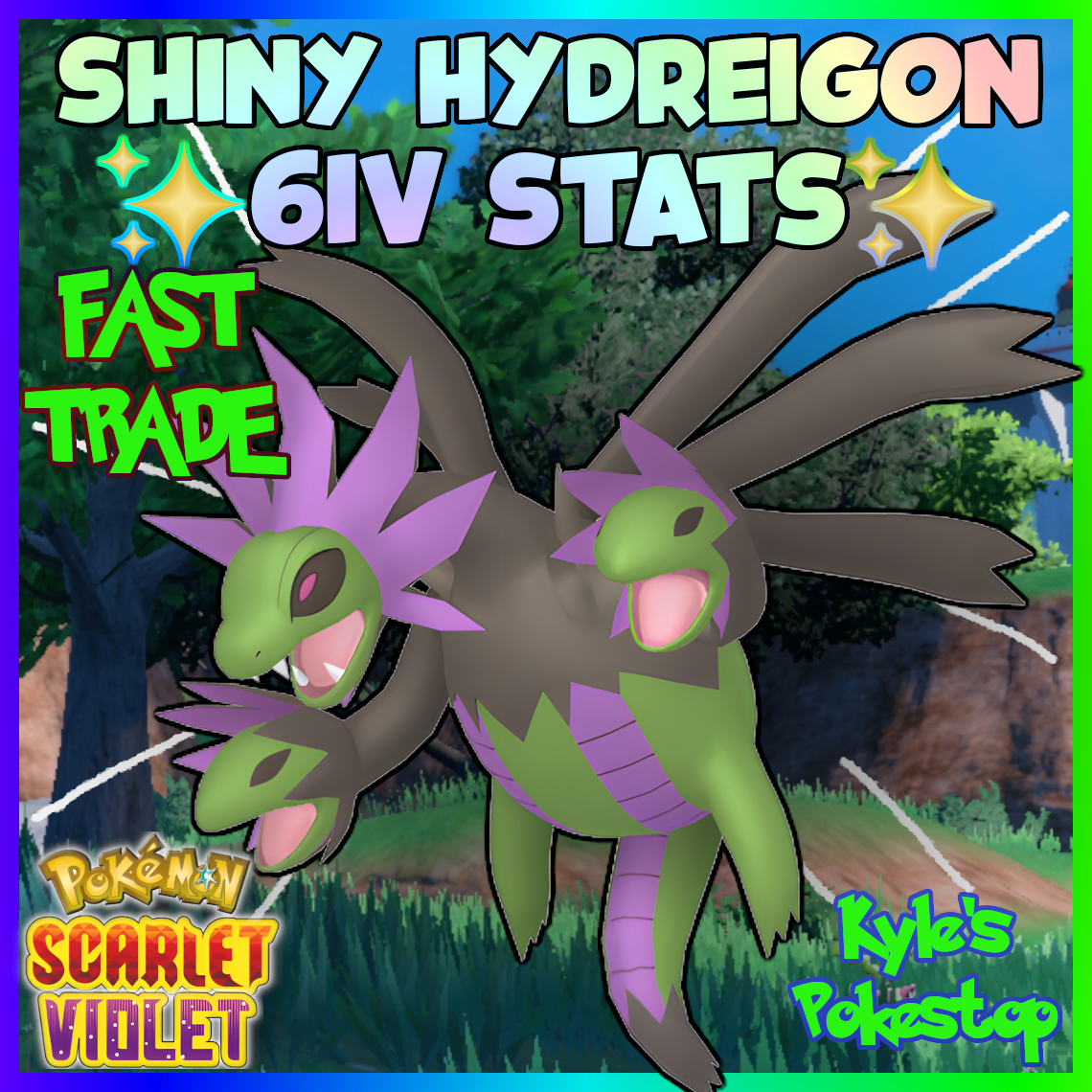 6IV ✨ SHINY HYDREIGON ✨POKEMON SCARLET & VIOLET EV'D