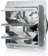 12 Inch Shutter Exhaust Fan, Gable Vent Fan, Wall Mount Ventilation, Automatic A
