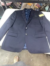 Nautica Mens Two Button Blazer Blue Sport Coat Jacket Size 44R Retail 325