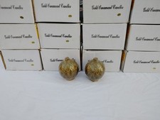 Gold Ornament Ball Candle, Round Wax Decorative, Unscented Christmas Decor