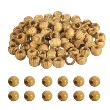 12mm Natural Wood Beads, 100 Pack Unfinished Wooden Beads Loose Beads, Style 1