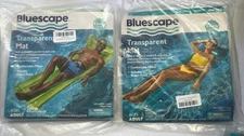 Bluescape 2 Pack L Green/Aqua Transparent Air Mat, Inflatable Pool Float, Adult,