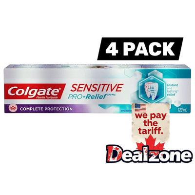 4x Colgate Sensitive Pro-Relief Complete 120ml Toothpaste Arginine, Canada