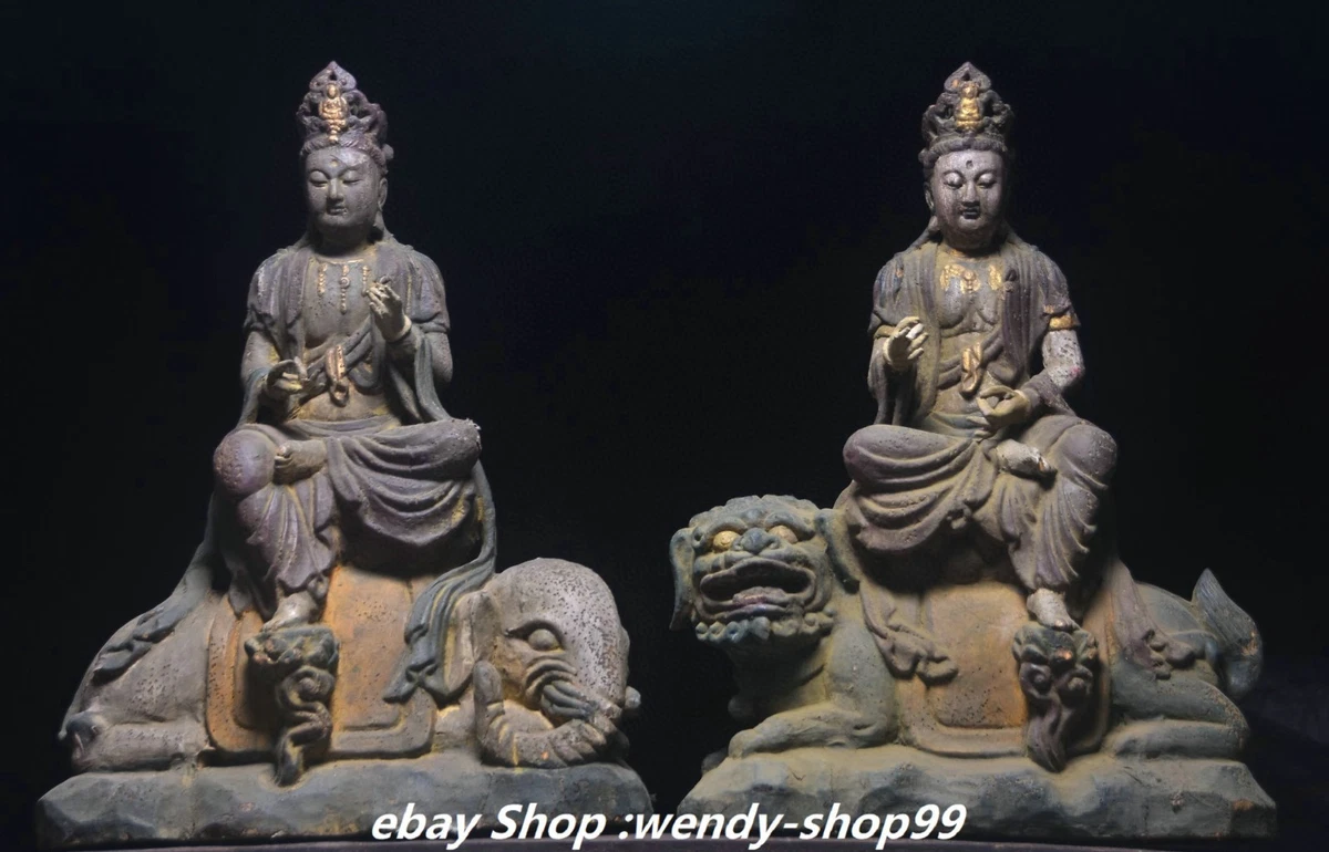 中国风木制佛像和金色雕像| eBay