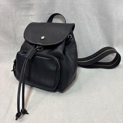 Jimmy Choo 2Way Mini Backpack Leather Black Crossbody Women Used Authentic