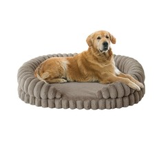 Extra Large Orthopedic Dog Bed 42" Oval Washable Pet Couch with Sides, Non-Slip