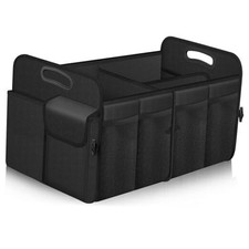 Car Trunk Organizer, Trunk Storage Organizer with 72L Capacity Large Black