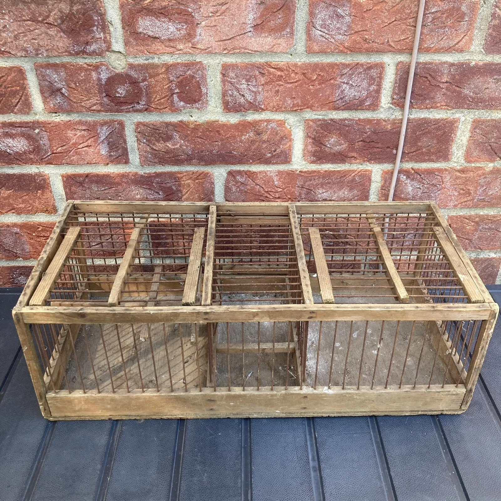 Vintage Rustic Handmade Primitive Wood Wire Bird Cage Salvaged