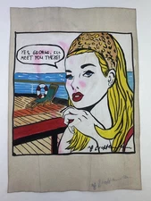 Roy Lichtenstein COA Art Painting Original Drawing Vintage Paper Signed