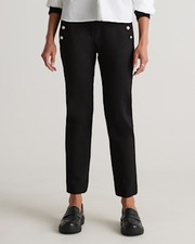 Quince Women Ultra-Stretch Ponte Straight Leg Mariner Pants Black L