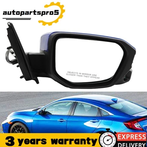 11Pin Right Blue Side View Mirror Power Heated w/ Camera For Honda Civic 2016-21