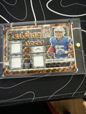 2024 Panini Spectra - Building Blocks Ladd McConkey #BB-LMY GOLD /10 MEM, RC)