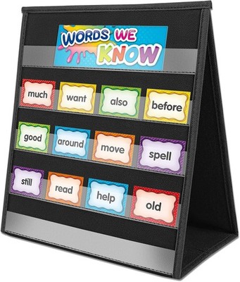 Desktop Pocket Chart, Tabletop Teaching Classroom Pocket Charts Double-Side